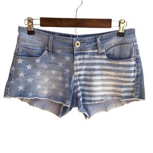 Guess Blue Star and Stripe Jean Shorts Size 29
